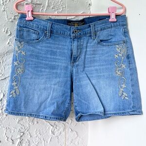 Lucky Brand 🍀 - Embroidered Blue Jean Shorts